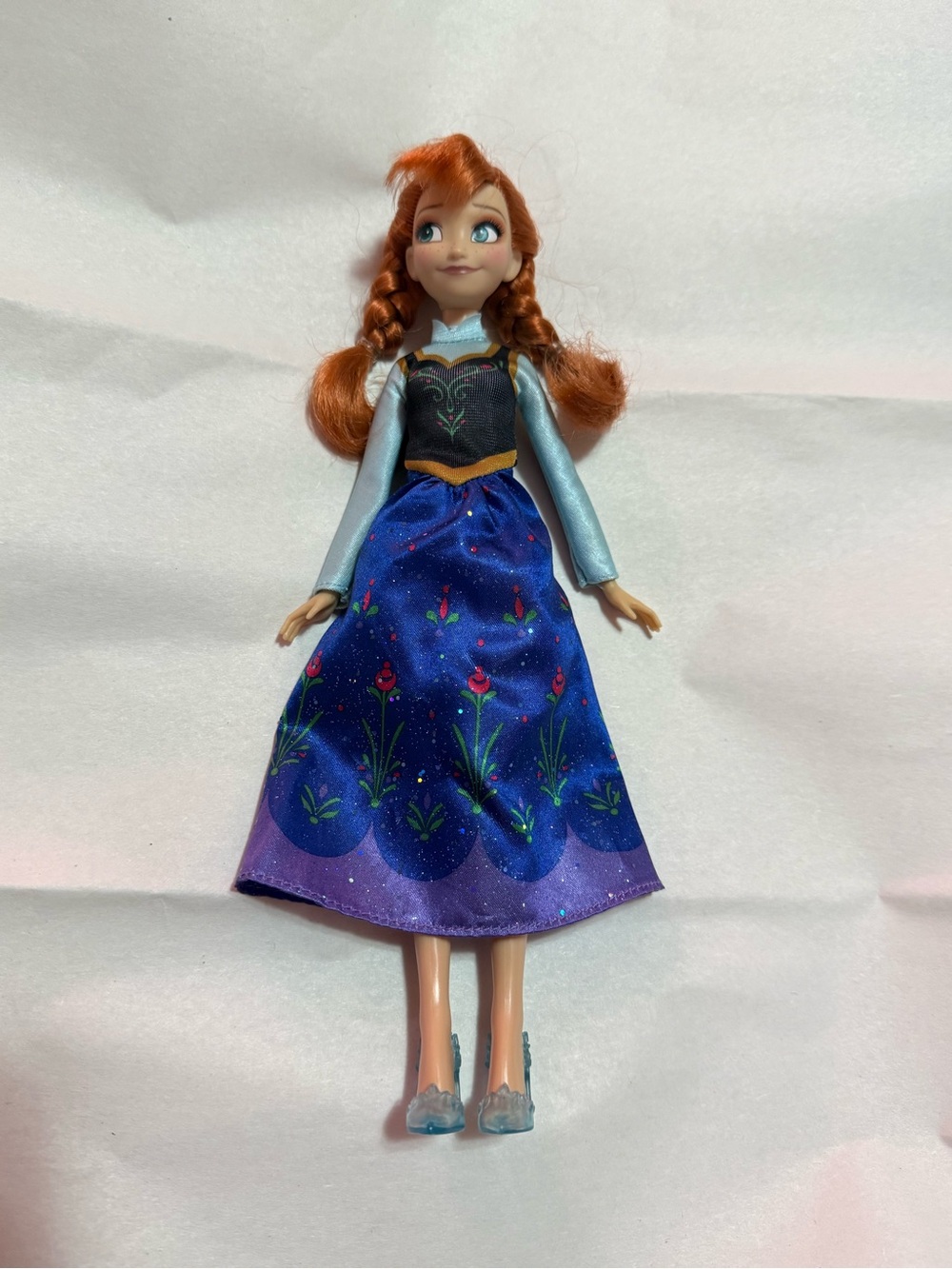Ashro Red-Headed Fashion Doll in Blue and Purple Dress